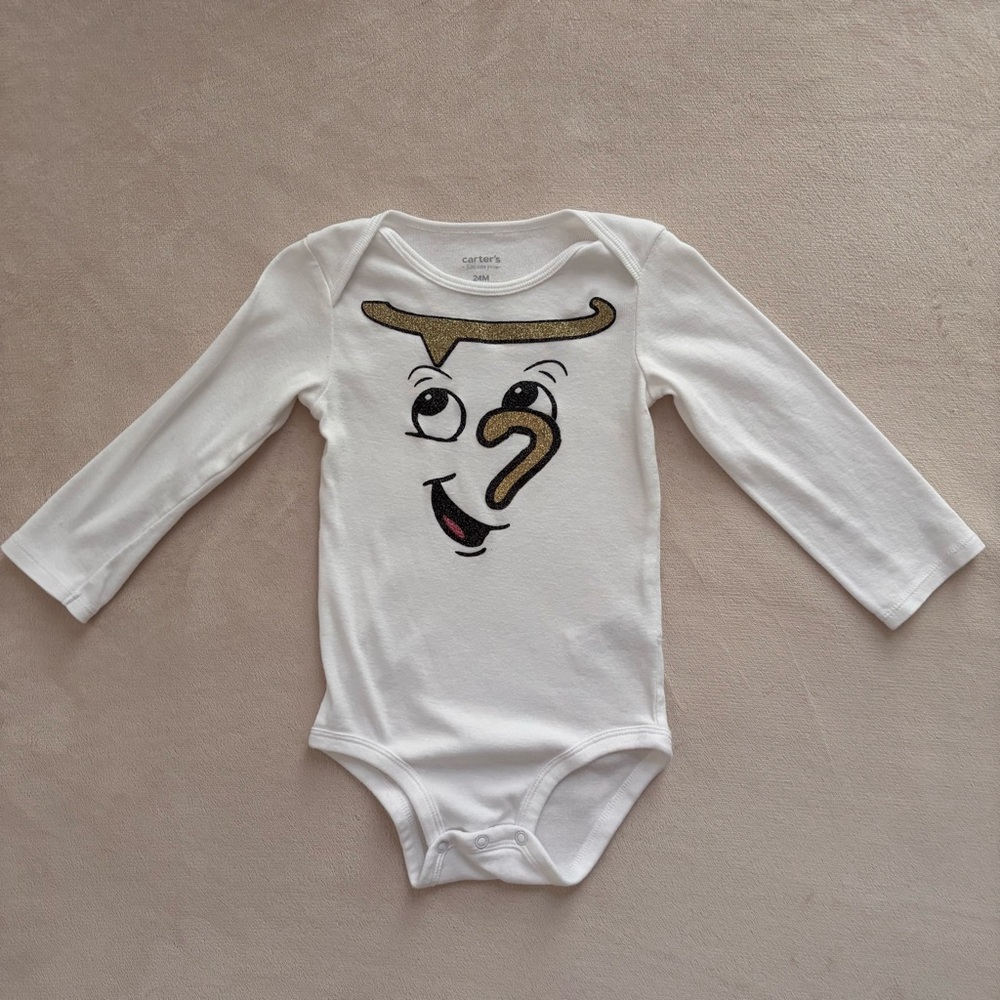 Disney Beauty & the Beast Chip Long Sleeve Onesie 24M Perfect for Halloween